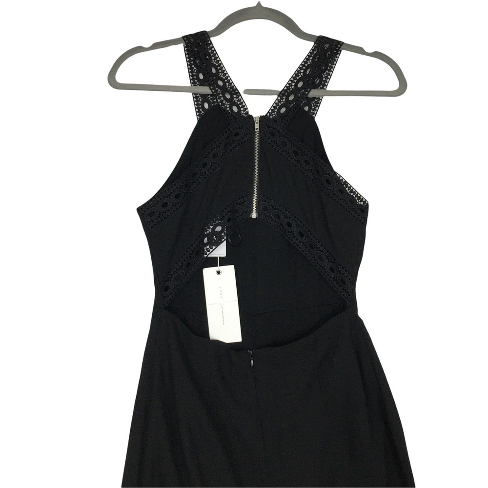 New Lush Lace Trim Black Jumpsuit Size Small - Picture 8 of 13
